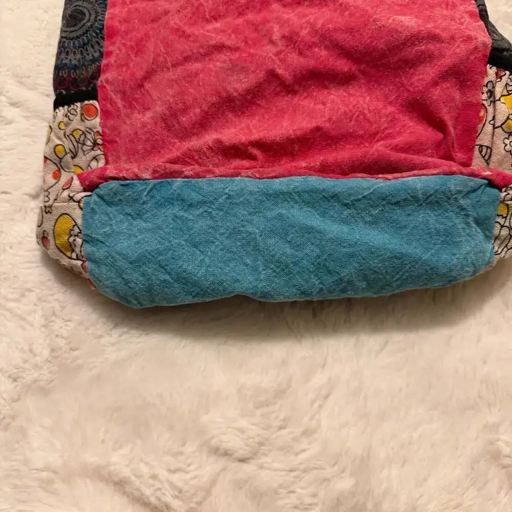 Rising International Mushroom Patchwork Razor-Cut Cotton Hobo Bag